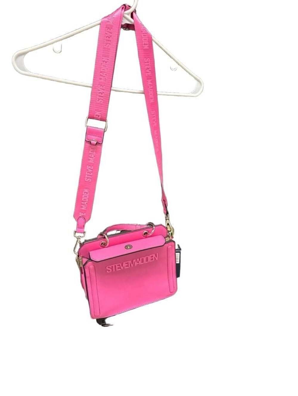 Steve Madden Hot Pink Crossbody Bag with Logo Strap